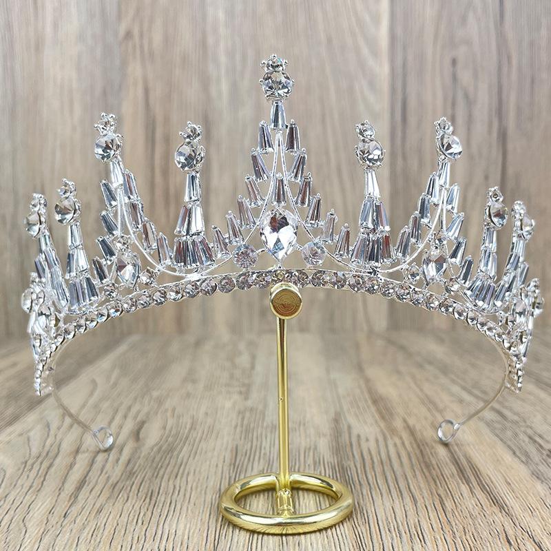 Rock Pagoda Bridal Crown Rhinestone Pearl Birthday Crown Tiara Wedding Dress Accessories Bridal Hair Accessories