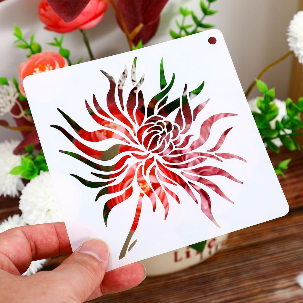 36 Pcs Stencils for Diy Painting Supplies Flower Plant Bird Bee Stencils Wooden Drawing Templates for Crafts Wood Wall Decor