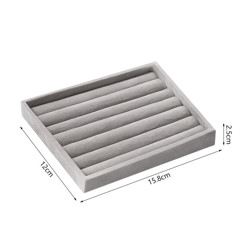 Velvet Jewelry Display Tray Case Stackable Exquisite Jewellery Holder Portable Ring Earrings Necklace Organizer Box S