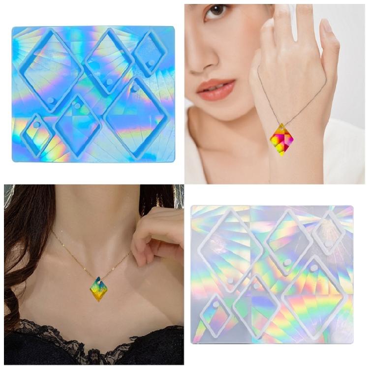Silicone Mold for Epoxy Casting DIY Craft Rhombus Pendant Decoration Mold Tool