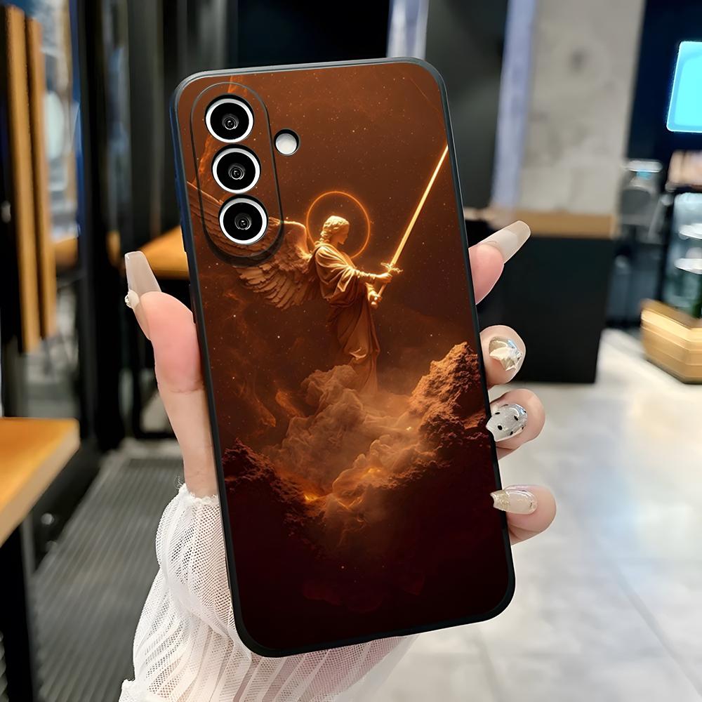 

Archangel Michael Cross Phone Case For Samsung S26 S25 Plus S20 S20 Plus S22 Ultra S23 FE S21 Plus S21 Ultra Soft Cover Samsung S24 FE