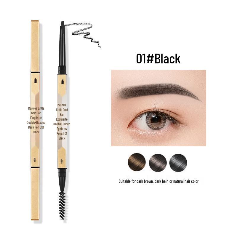 Ultra-Fine 3D Smudge-Proof Double-Ended Eyebrow Pencil with Triangle Tip