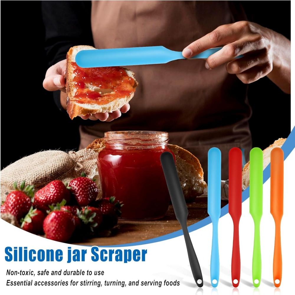 High Temperature Resistant Silicone Long Spatula Multi-color Cream Spatula Household Cake Making Small Accessories Baking Tools