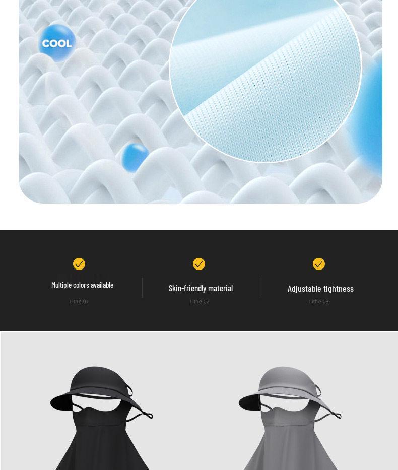 Women's Full Face Sun Protection Mask with Integrated Summer Hat, Neck Coverage, and UV Protection for Cycling