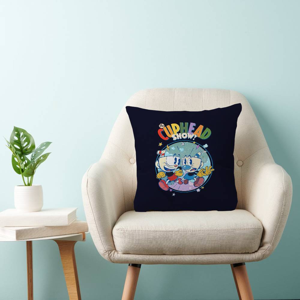 Cartoon Game C-Cuphead Cushion Cover Inches Farmhouse Decor Home Throw Pillow Covers for Couch Decorations