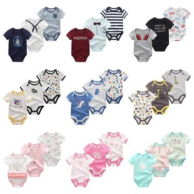 Neugeborenes Baby Junge Mädchen Kleidung Baumwolle O-Ausschnitt Kurzarm Baby Strampler Kleidung
