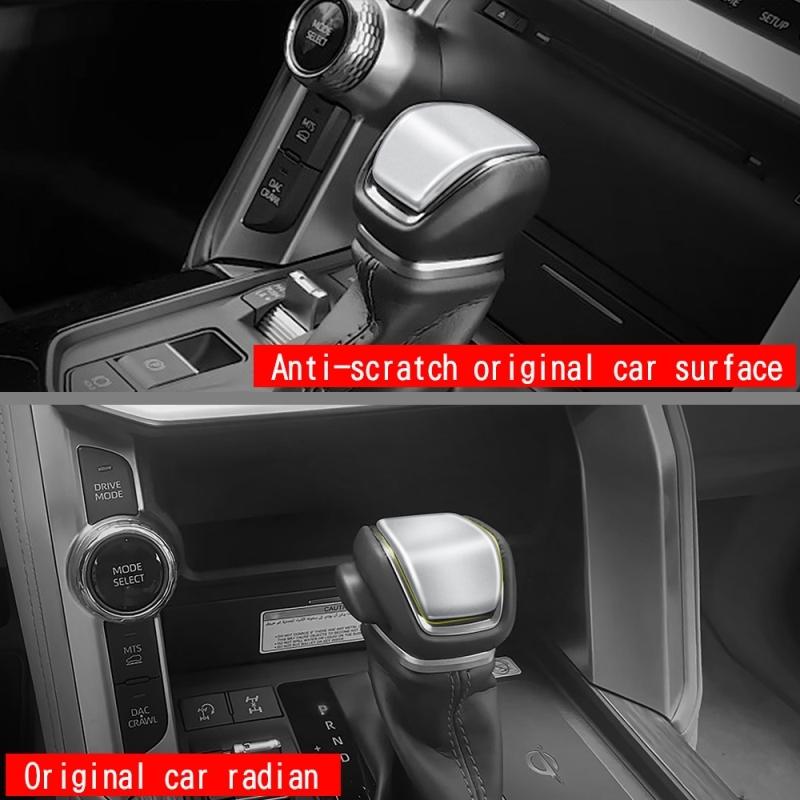 For Toyota Land Cruiser 300 LC300   2024 ABS Carbon Fiber Car Gear Shift Knob Gear Head Cover Trim Sticker Accessories