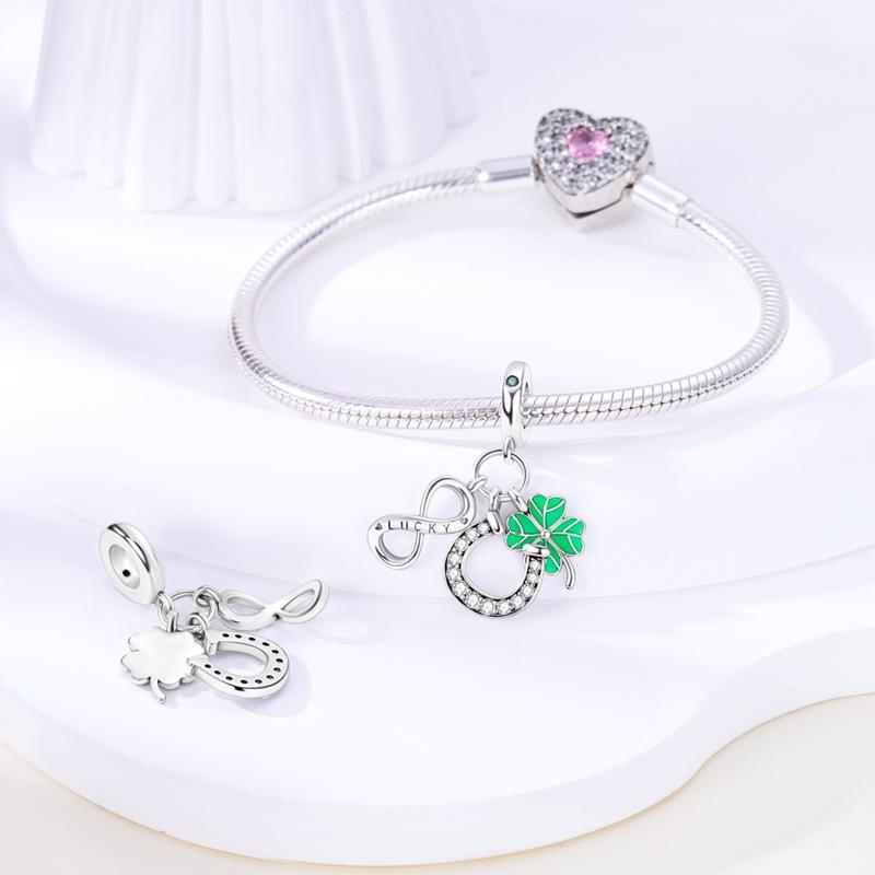 Charm Bead Charms Copper Fourleaf Shamrock Infinite Luck Pendants Compatible With Charm Bead Charms Plata Authentic Bracelets Bead Women Jewellery Ma