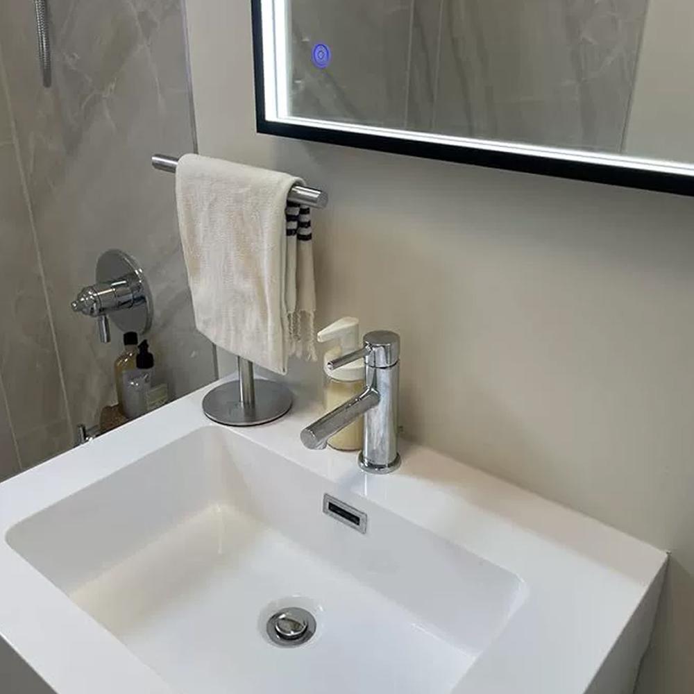 Stainless Steel Towel Rack Free Standing T-Shape Towel Bar Rack Bath Towel Bar Stand For Bathroom Kitchen Vanity Countertop