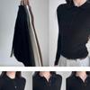 Women's Seamless Fishbone Pattern Sweater - 100% Pure Wool, Autumn/Winter Knit Base Layer
