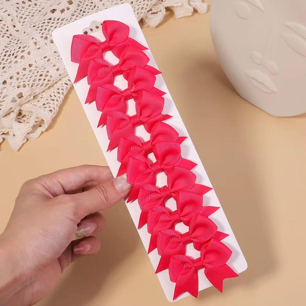 10 Stück/Los Kinder Einfarbiges Band Baby Schleifen Haarspangen für Babymädchen Handgemachte Schleife Haarnadel MiNi Haarspangen Haarschmuck