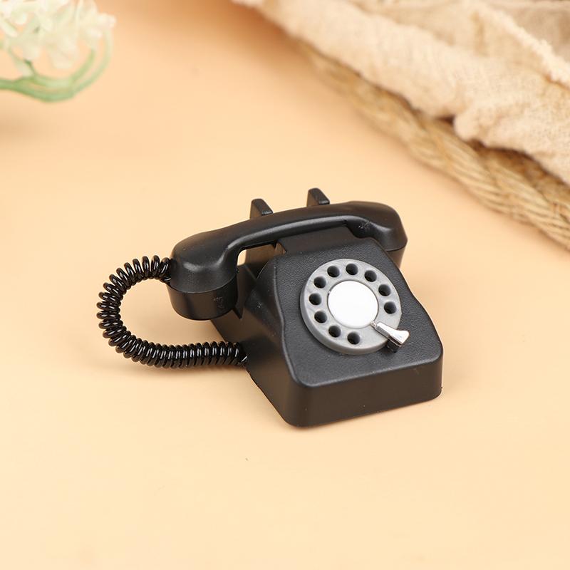 1Pcs Dollhouse Retro Telephone Dollhouse Toys