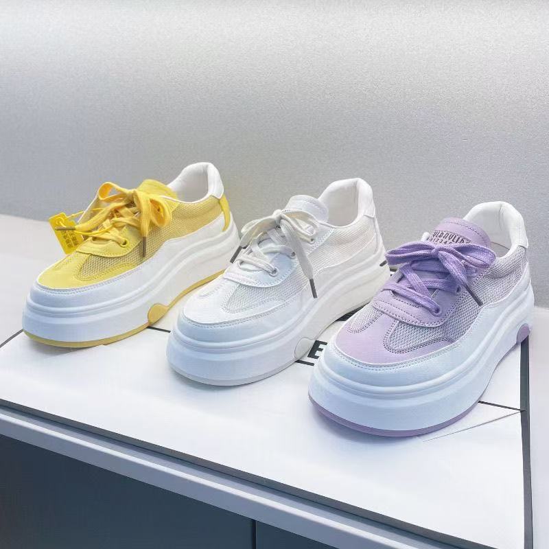 New sports lightweight summer niche breathable mesh thick-soled heightening casual board shoes
