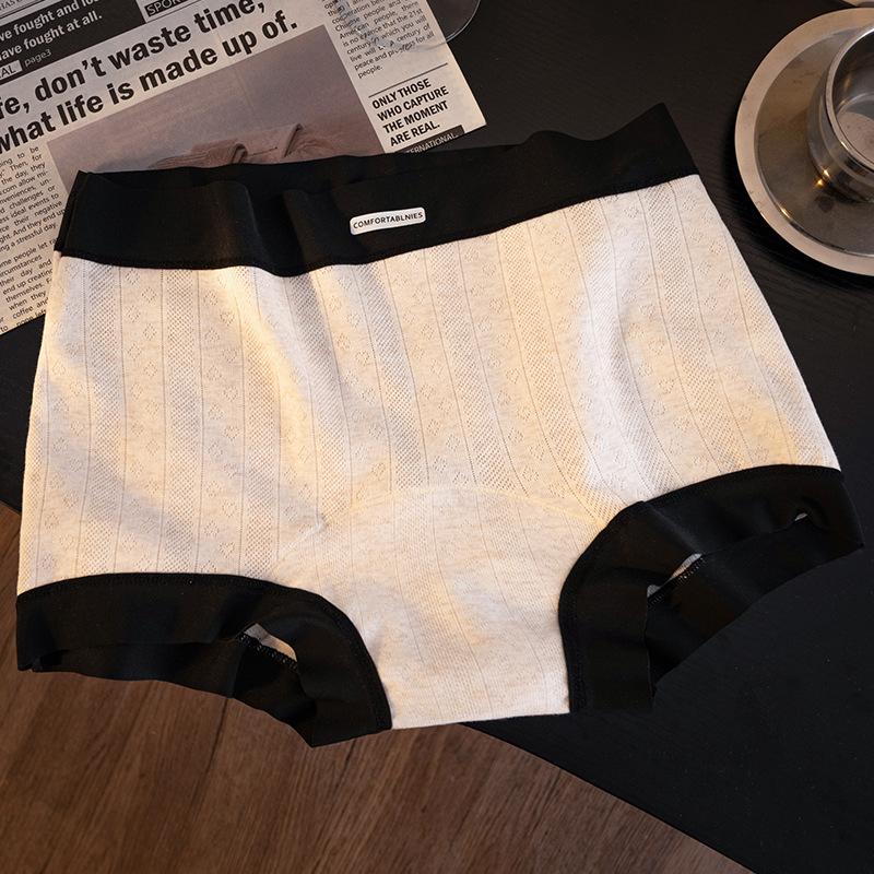 

Ladies Spring and Autumn Grey 10A Cotton Extended Crotch Mid Waist Small Flat Angle Briefs L