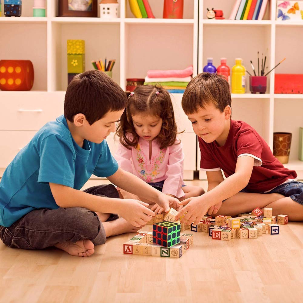 XMD Magic 3x3 Magic 3D Educational Official Ages Cube, Square, Puzzle, Toy, Version, 6+ (Official Version) (Charcoal Fiber)