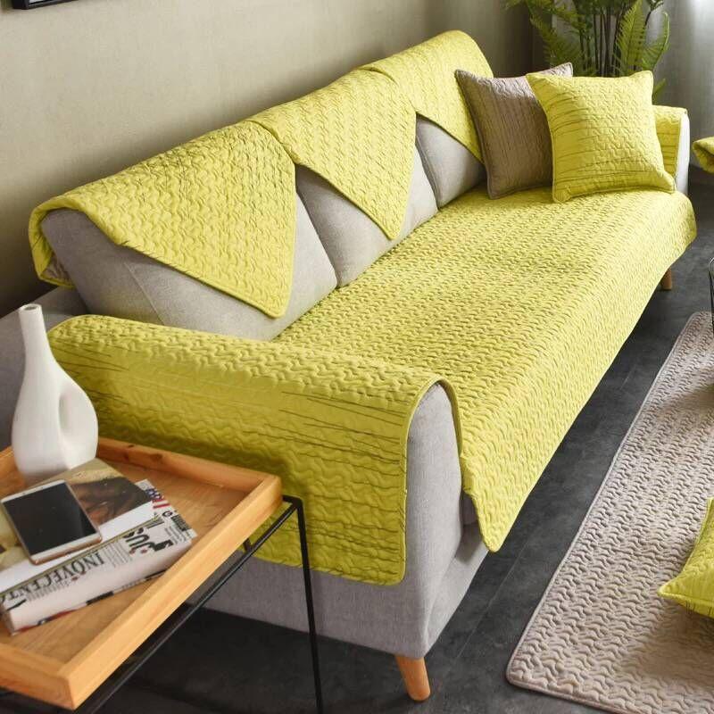 Poduszka na sofę z czystej bawełny, Prosta i nowoczesna, Tkanina w 100% bawełniana, Uniwersalna na każdą porę roku, Antypoślizgowa, Kompleksowa poduszka na siedzisko, Pokrowiec na skórzaną sofę