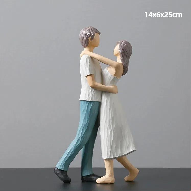 Figura de Pareja de Resina Hecha a Mano Decoración Decoración del Hogar Adorno de Boda Regalo de San Valentín