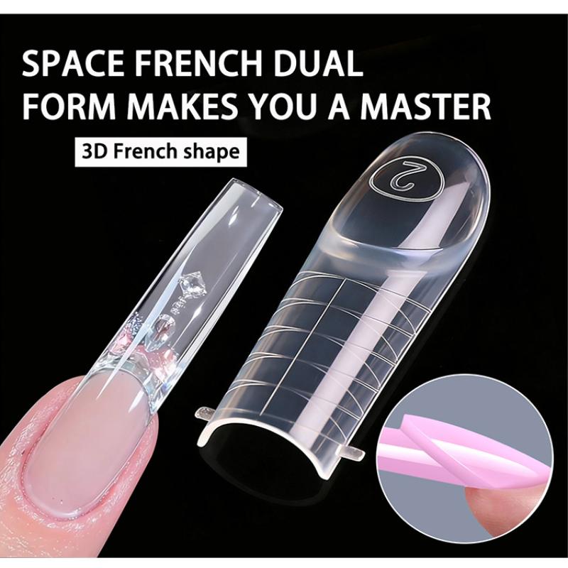 120Pcs Ultra-Thin French Nail Forms 12 Sizes Perfect C-Curve Nail Extension Forms Quick Extension Transparent Nail Dual Forms