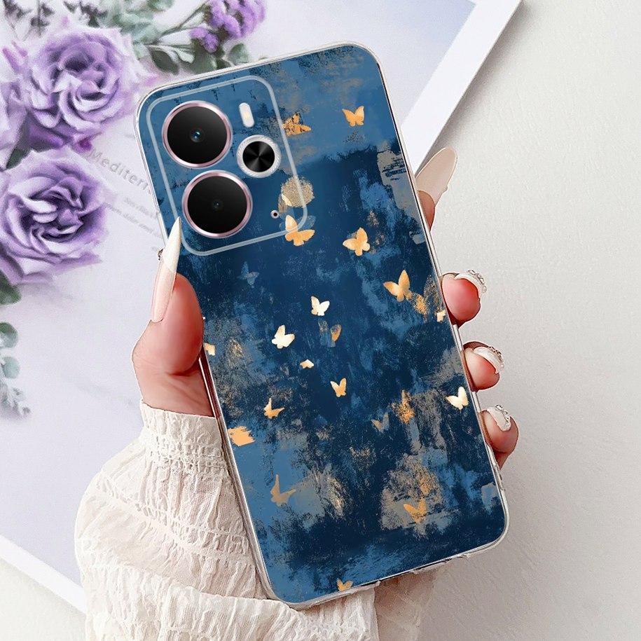 For Realme 14 5G Case Realme 14T Cover RMX5078 RMX5075 Shockproof Silicone Soft TPU Flower Bumper For Realme14 14 T Phone Shells