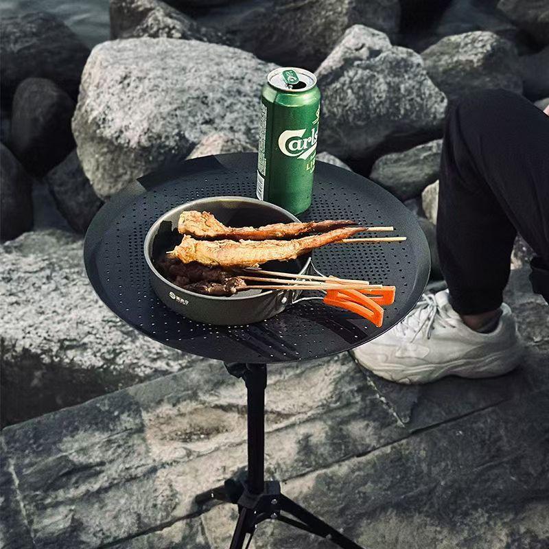 Round Table Camping Round Table Portable Mini Round Outdoors Picnic Folding Small Brazier Table Camping Equipment Accessories