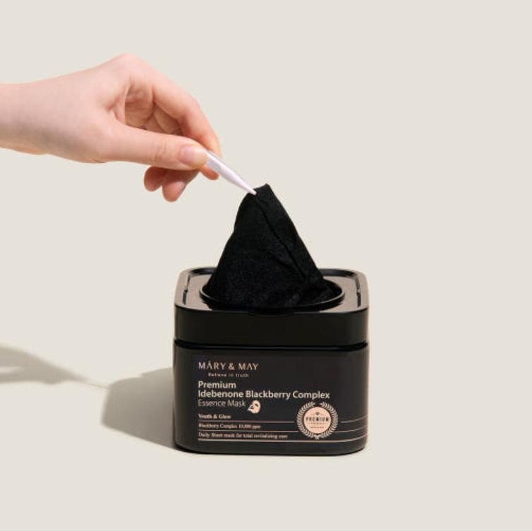 Mary&May Idebenone + Blackberry Complex Essence Mask – 20 Sheets