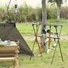 X-Shaped Camping Rack Multifunctional Collapsible Triangular Shelf Quick Setup