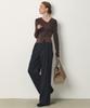 ARTID Deep Tuck Wide Cotton Pants_Navy