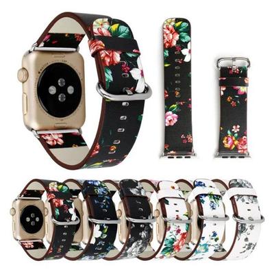 Suitable for Apple Watch Strap AppleWatch7 Silk Screen Crushed Flower Strap