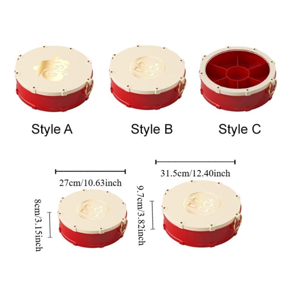 Round Drum Shape Nut Serving Tray Dustproof Fruit Plate  Living Room