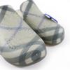 Pristine BURBERRY Sandals Check Pattern Flat Rubber with Logo Charm gray 35 Used