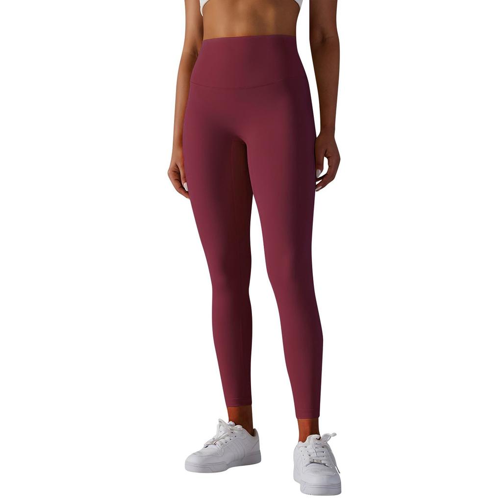 Women's Casual, Sexy And Comfortable Color Tight High-waist Elastic Sports Fitness Nine-point Yoga Pants