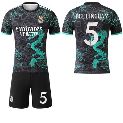 2025-26 Real Madrid svart cyan drake specialutgåva #9 Mbappé #7 Vinícius Fotbollströjor