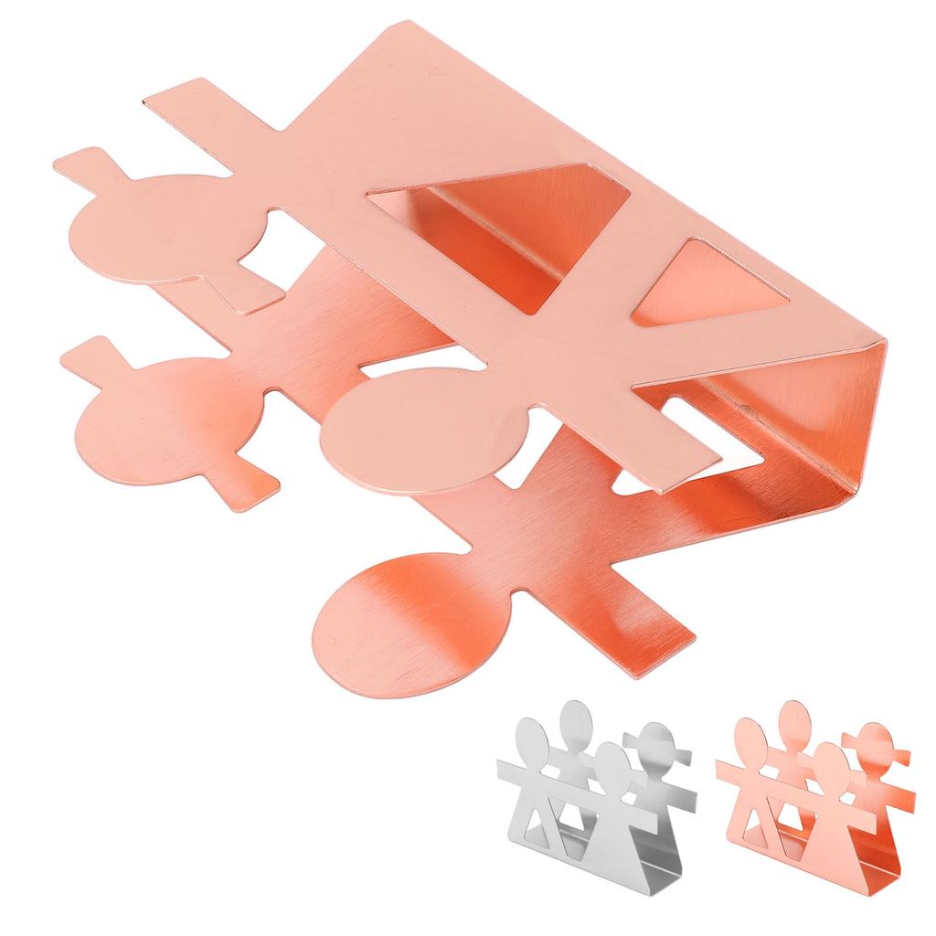 Napkin Holder Drawing Process Matte Polished Couple Hollow Pattern Stainless Steel Holder for Kitche