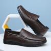 Summer hollow breathable cool leather shoes men's leather soft-soled hole shoes middle old dad shoes