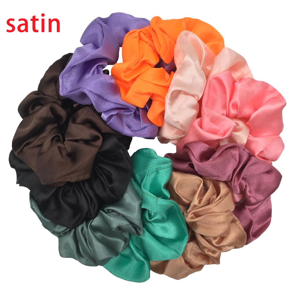 25/10//6 Stück Satin Scrunchies Mädchen Elastisches Haarband Pferdeschwanzhalter Haargummis Mode Damen Accessoires Uni Scrunchy