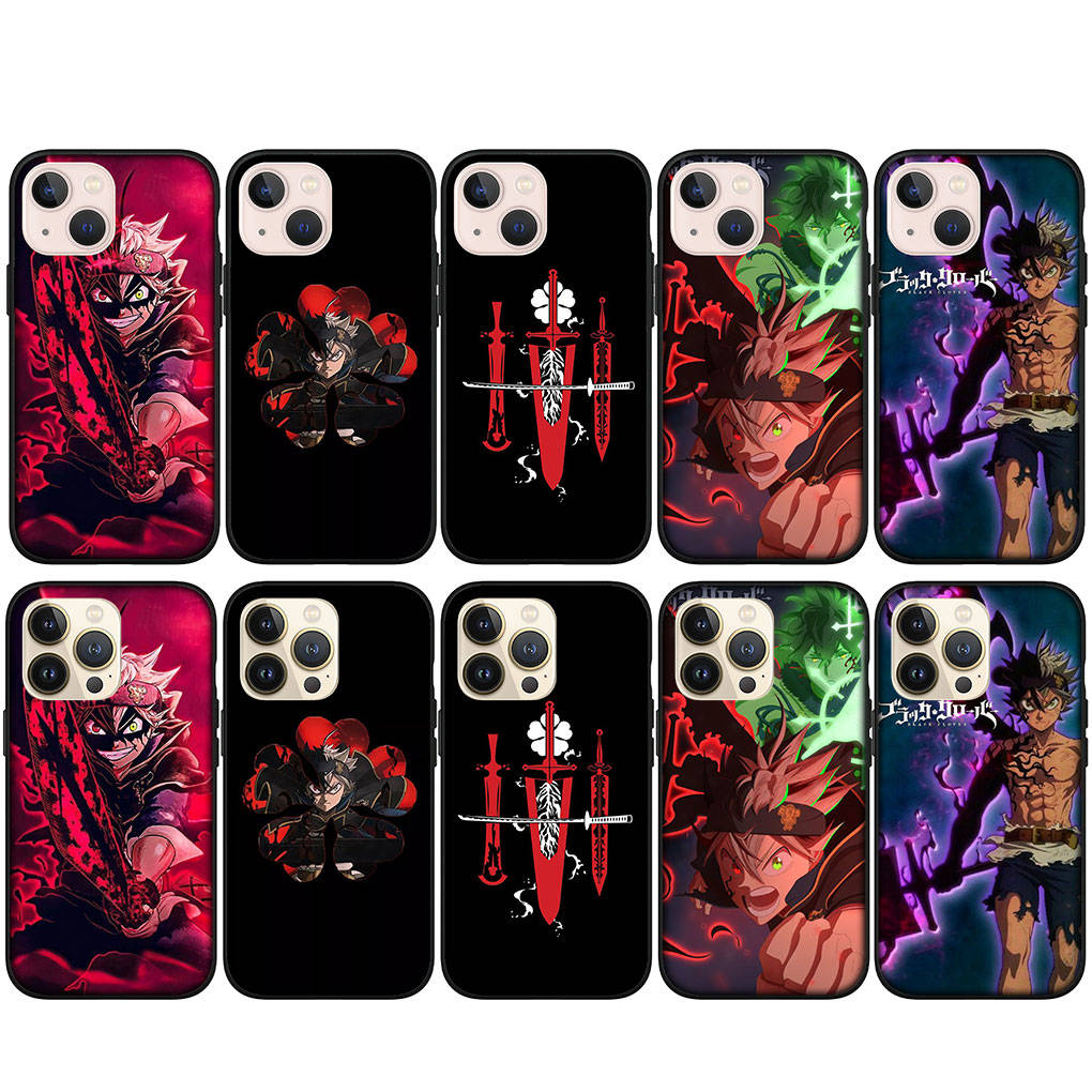 For iPhone 16 15 Xiaomi Redmi Note 13 12 11 Pro Max X 9 14 XR Samsung Galaxy A16 S24 S23 Plus Huawei OPPO Asta Black Clover Yuno Grinbellor Phone Case