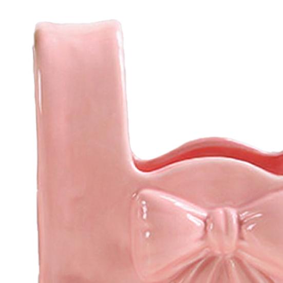 Yousheng Keramikvase mit Schleifendetail Rosa Weiß Schleife/Handtasche/Blumenstrauß Blumenvase für Wohnzimmer Esszimmer Regal Tisch Desktop Deko
