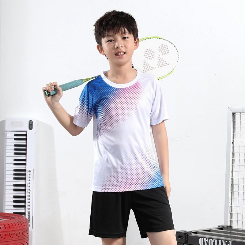 Kids Quick-Dry Badminton Set Sportswear Short Sleeve T-Shirt Shorts Unisex Fall Winter