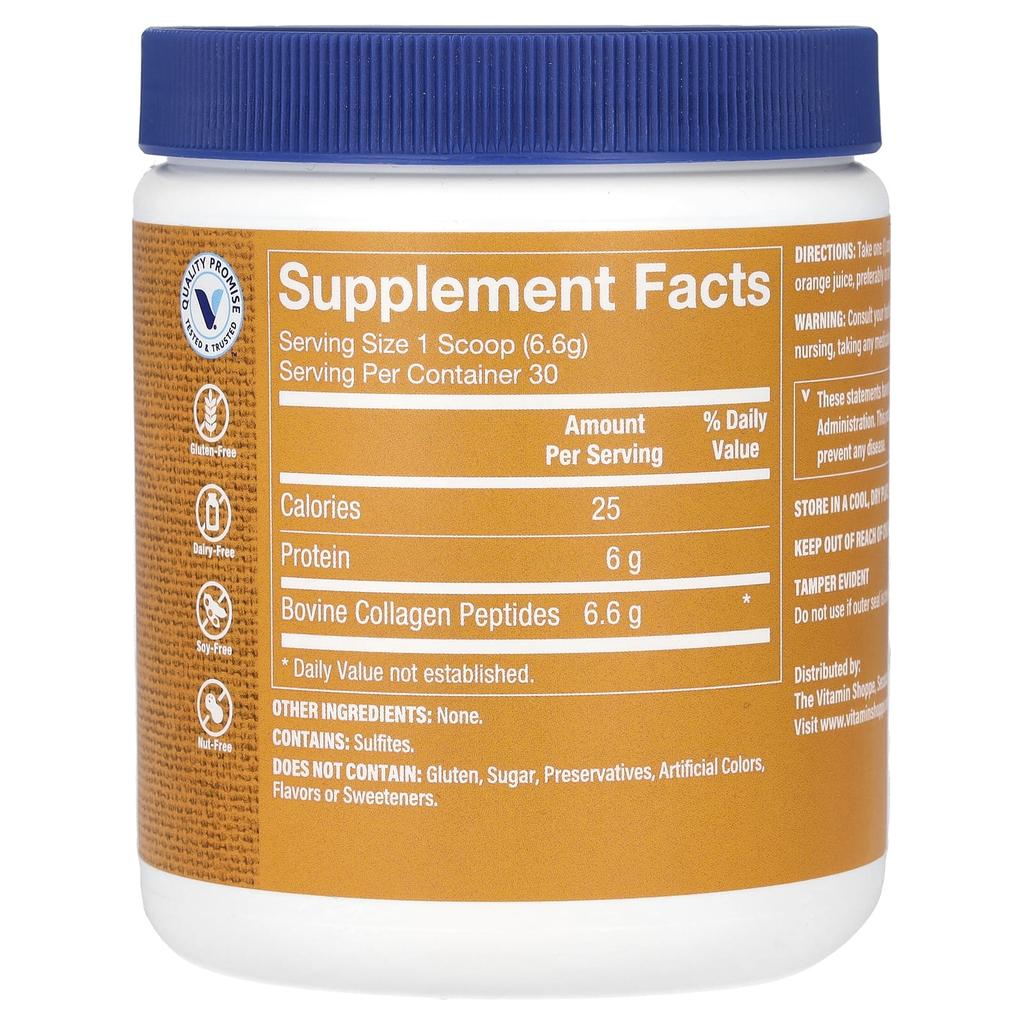 Grass-Fed Collagen Peptide Powder, Unflavored, 198G (7Oz)