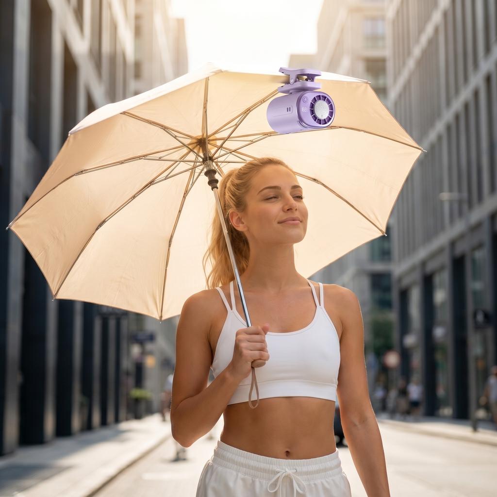 Portable Waist Fan with USB- Rechargeable, Digital Display, 8-12 Hours Battery Life, Wearable Clip- Fan for Outdoor Activities and Travel