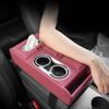 Double Cup Holder Car Armrest Cushion PU Leather Phone Storage Box Car Interior Tissue Box  SUVs