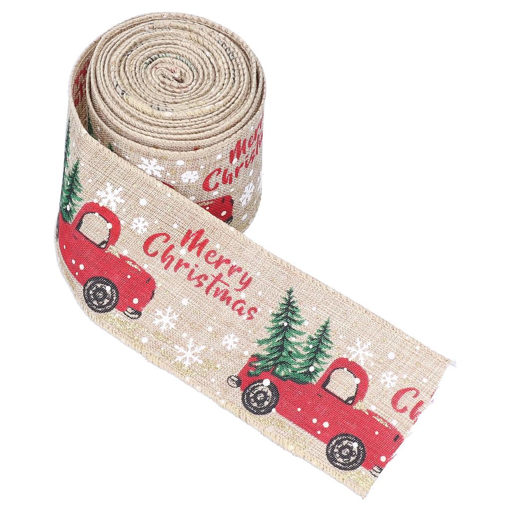 6 Yards Christmas Ribbon Cute Patterns Attractive Design 2 Colors Beautiful Practical   Wrapping Ribbon for Decoration