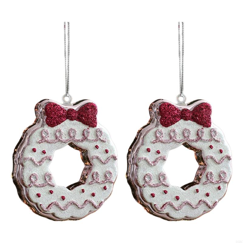 

2Pcs Christmas Bear Cake Hangers ABS Materials Shatterproof Holiday Decoration Set
