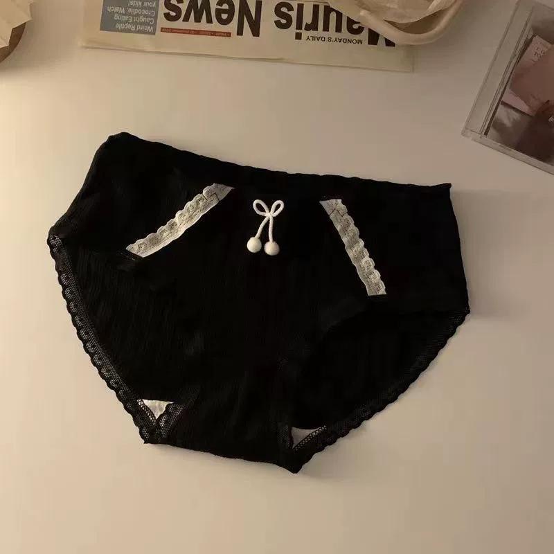 Sweet Cute Sexy Underwear Women Antibacterial Traceless Mid Waist Briefs Girls