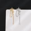 Shiny Cross Stars Tassel Clip Earrings Fake Piercing Ear Cuff Clip-On Earrings Without Hole Clips On Ears Earring Star Cartilage