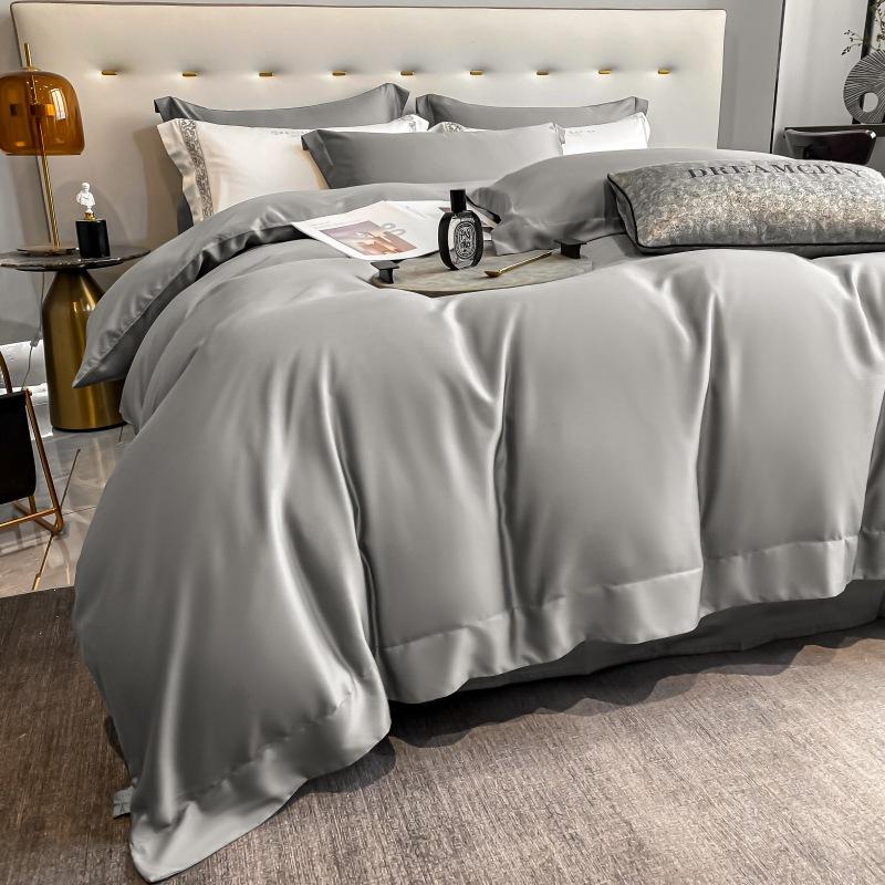 Set de patru piese din bumbac cu capse lungi, 100 de conturi