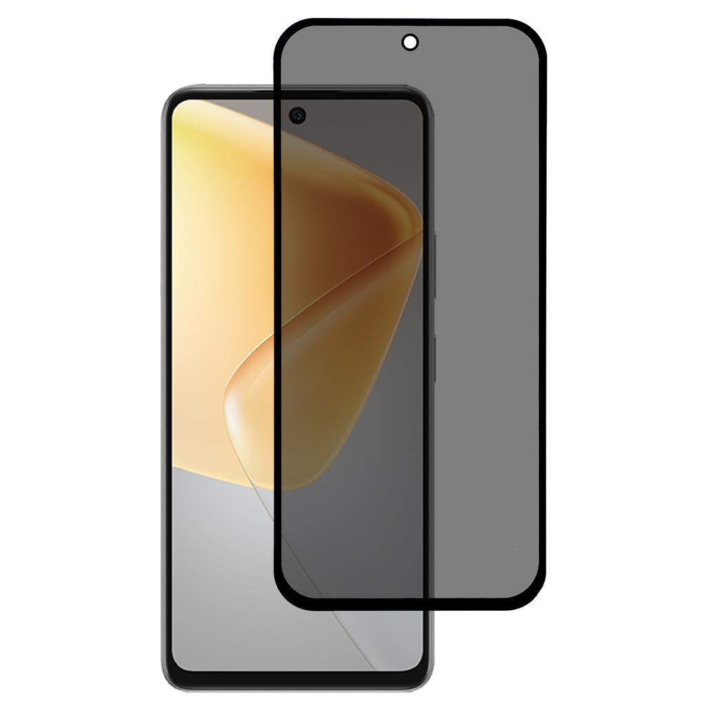For Infinix Note 50 4G Anti-Peep Full Covering Front Screen Protector Silk Printing Tempered Glass Film