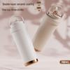 316 Ceramic Liner Thermos Cup for Female Students - Portable Travel Coffee Cup with Double Drink and Straw.