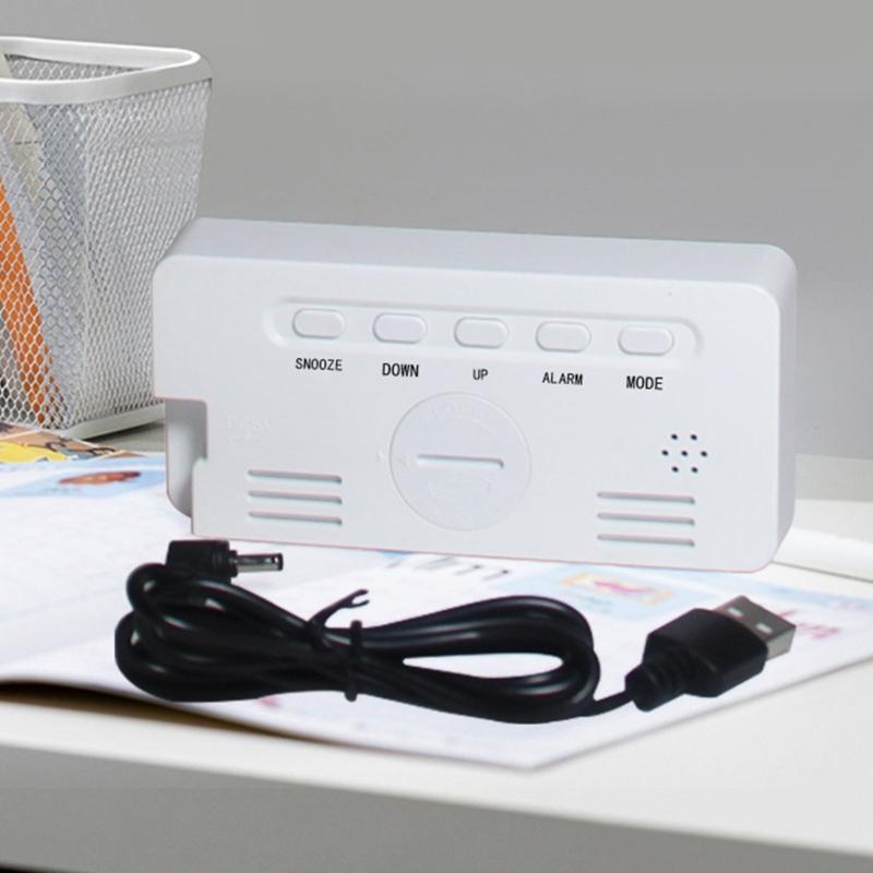 Mirror Clock Snooze Alarm Digital Timer Large Led Display Date Temperature Mute-