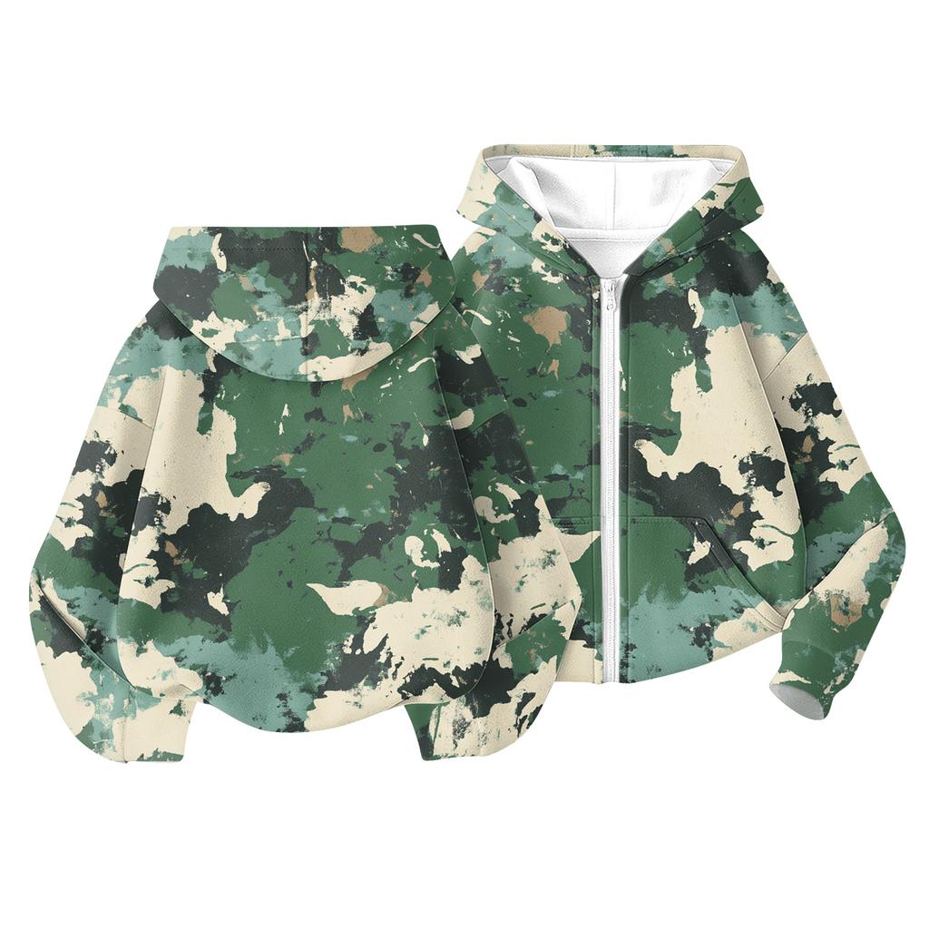 Children's Fashion Christmas Printed Long Sleeved Hooded Sweatshirt Girls' Hoodie Jacket